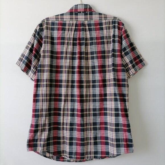 Brooks Brother Men Multicolor Short Sleeve Plaid Button Down Collar Shirt Size L - Picture 4 of 7